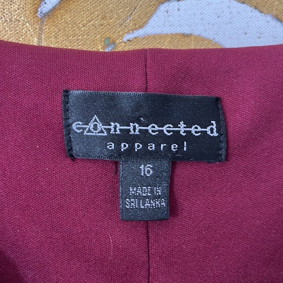 Connected Apparel Size 16 Maroon Floral Lace Sequin Cowl Neck Maxi Dress - Picture 3 of 7